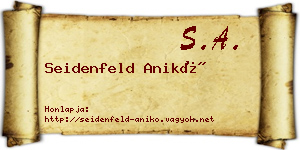 Seidenfeld Anikó névjegykártya